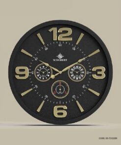 ساعت دیواری فلزی 4 موتوره صفحه مشکی شوبرت مدل 5311