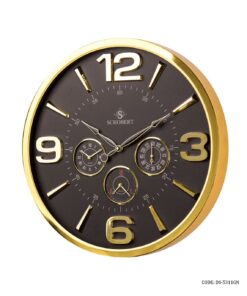 ساعت دیواری فلزی 4 موتوره قاب طلایی شوبرت مدل 5311
