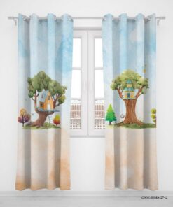 پرده پانچی کودک دو تکه اسپرت دخترانه و پسرانه مدل Tree House