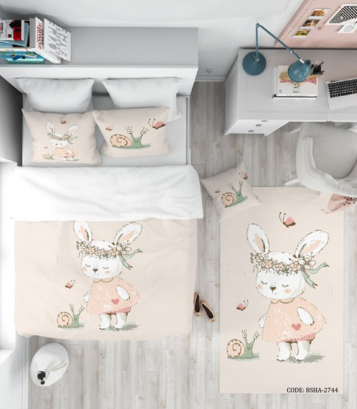 روتختی کودک دخترانه 4 تکه مدل خرگوش ملوس