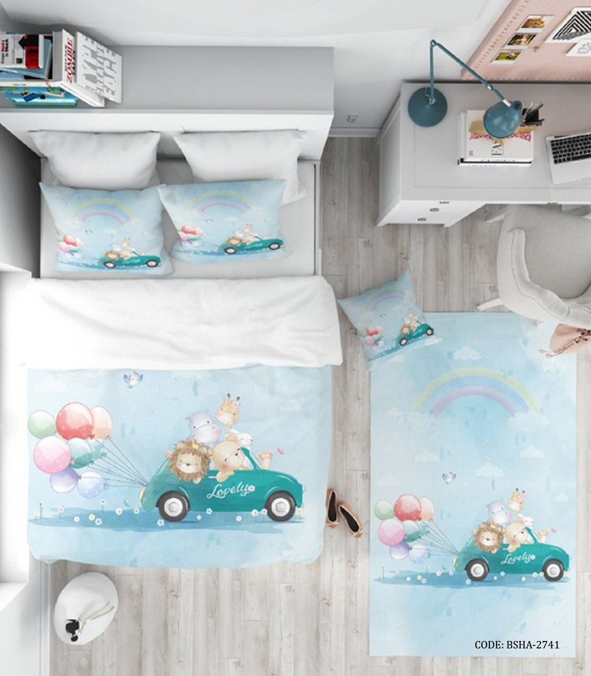 روتختی کودک پسرانه 4 تکه پسرانه مدل فولکس آبی