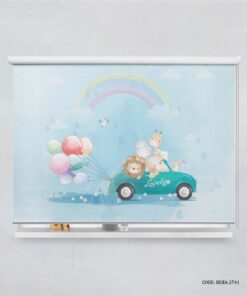 پرده شید اتاق کودک پسرانه مدل فولکس آبی