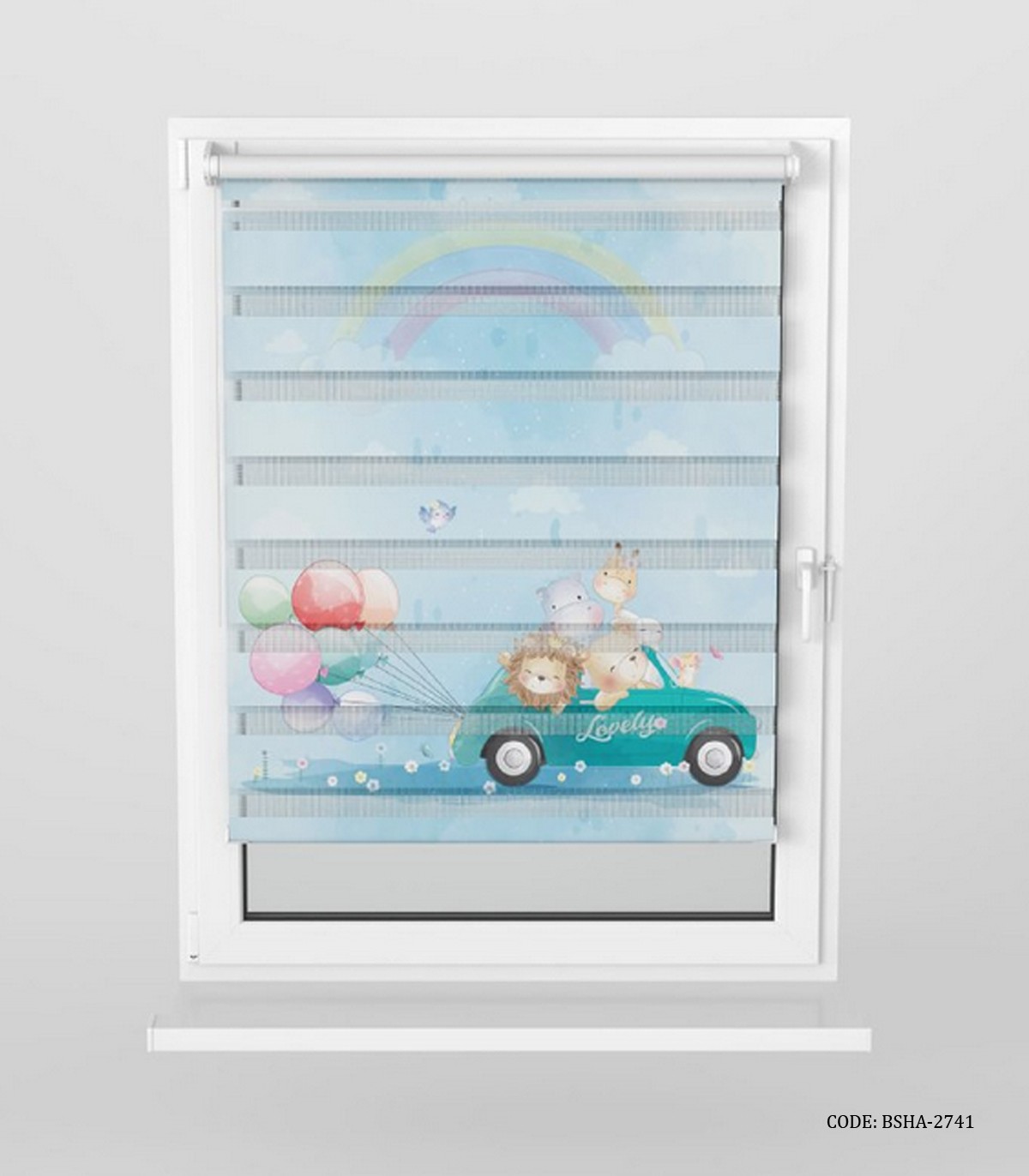 پرده زبرا اتاق کودک پسرانه مدل فولکس آبی