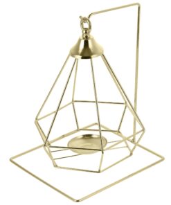 جاشمعی فلزی طلایی گژک مدل فانوسی