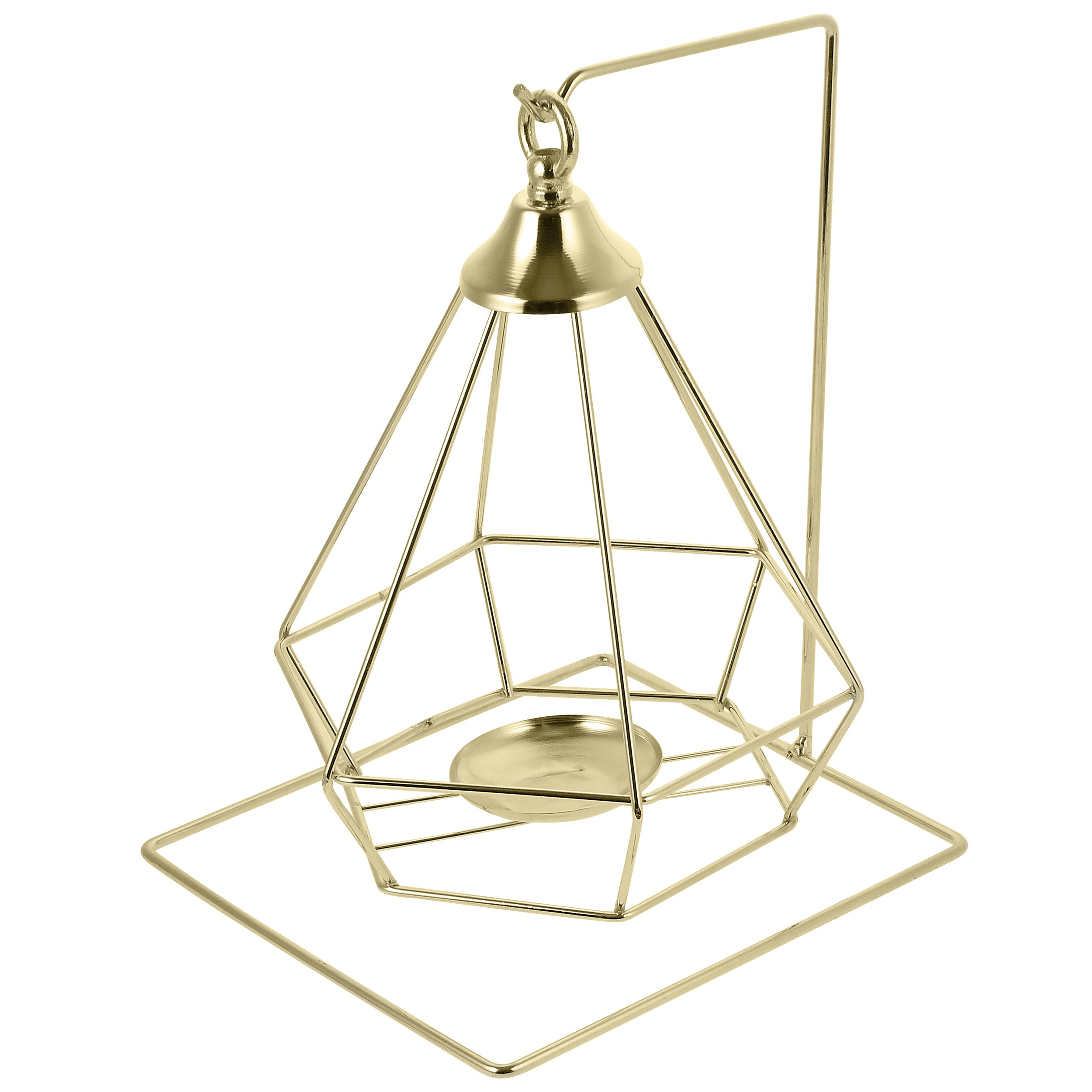 جاشمعی فلزی طلایی گژک مدل فانوسی