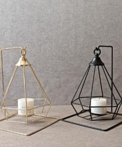 جاشمعی فلزی طلایی گژک مدل فانوسی