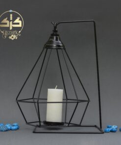 جاشمعی فلزی مشکی گژک مدل فانوسی