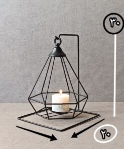 جاشمعی فلزی مشکی گژک مدل فانوسی