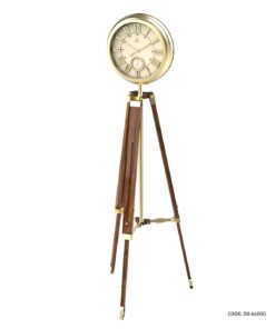 ساعت سه پایه سالنی شوبرت پایه چوبی فریم طلایی 