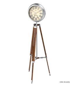 ساعت سه پایه سالنی شوبرت پایه چوبی فریم سیلور