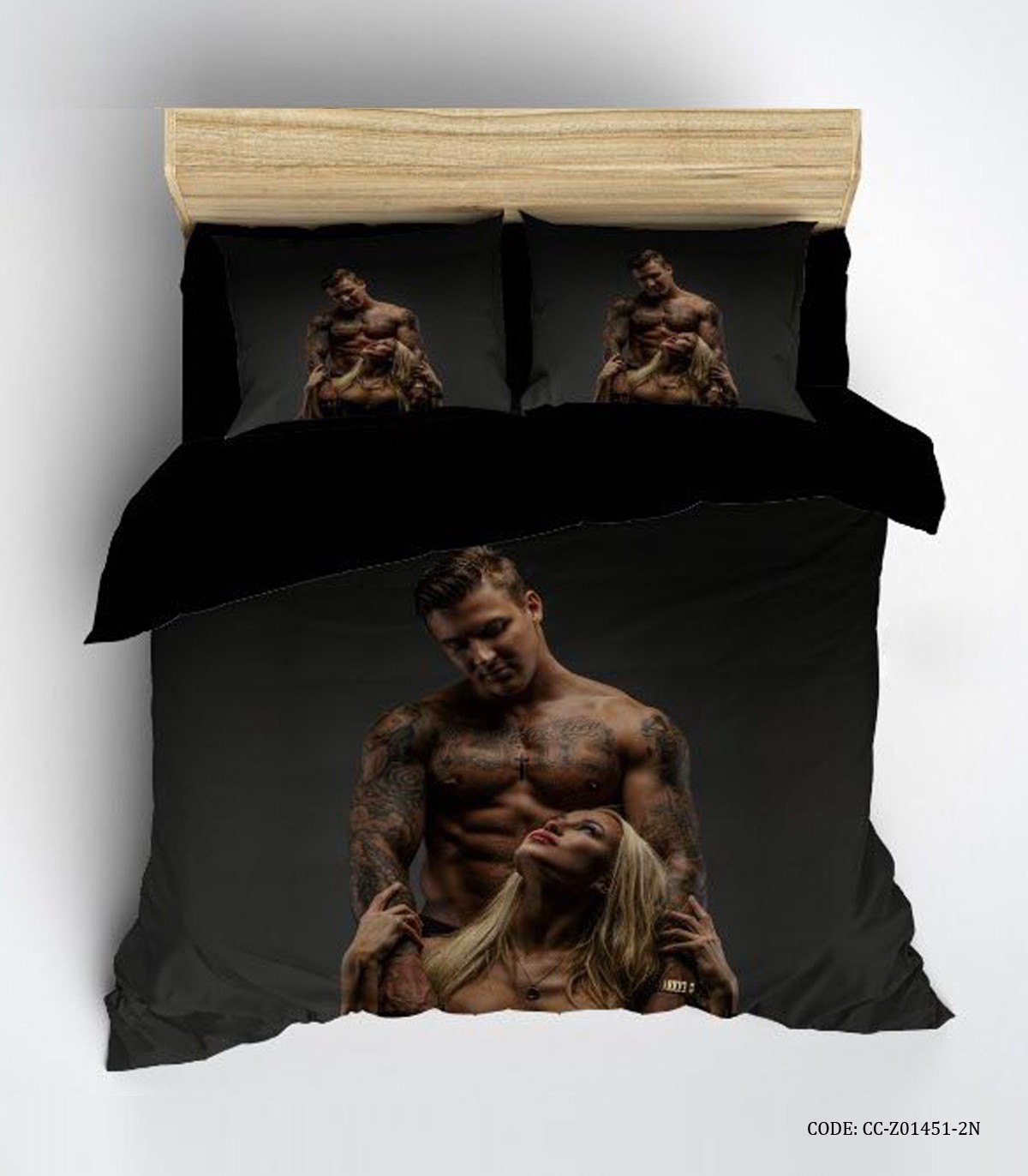 سرویس روتختی مشکی با طرح زن مدل Lonely Woman