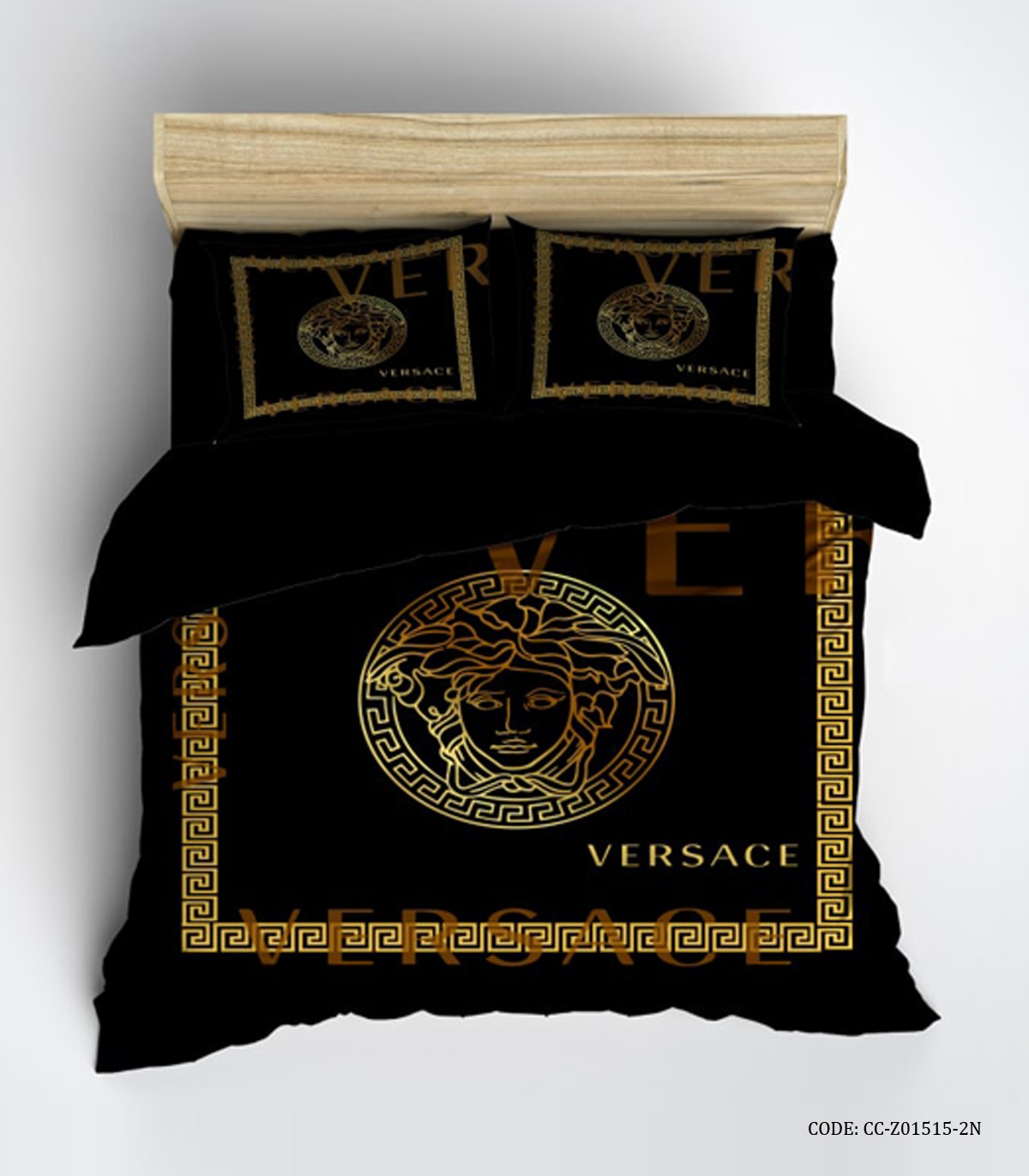 روتختی VERSACE با زمینه مشکی طرح طلایی