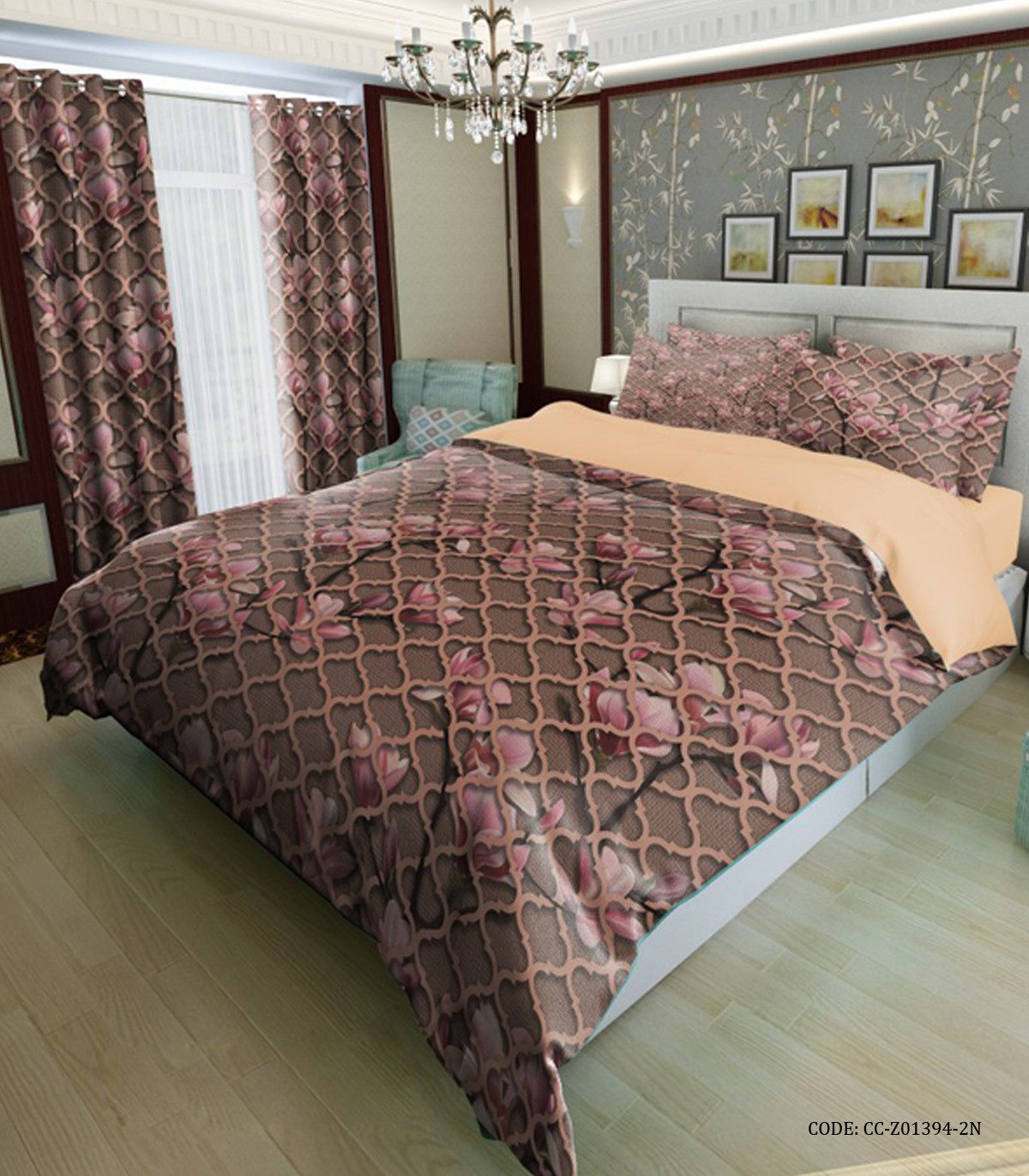 لحاف روتختی دو نفره و یک نفره طرح گل دار المینا