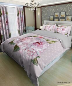 روتختی لحاف دوخت دار طرح گل رز درشت مدل الین