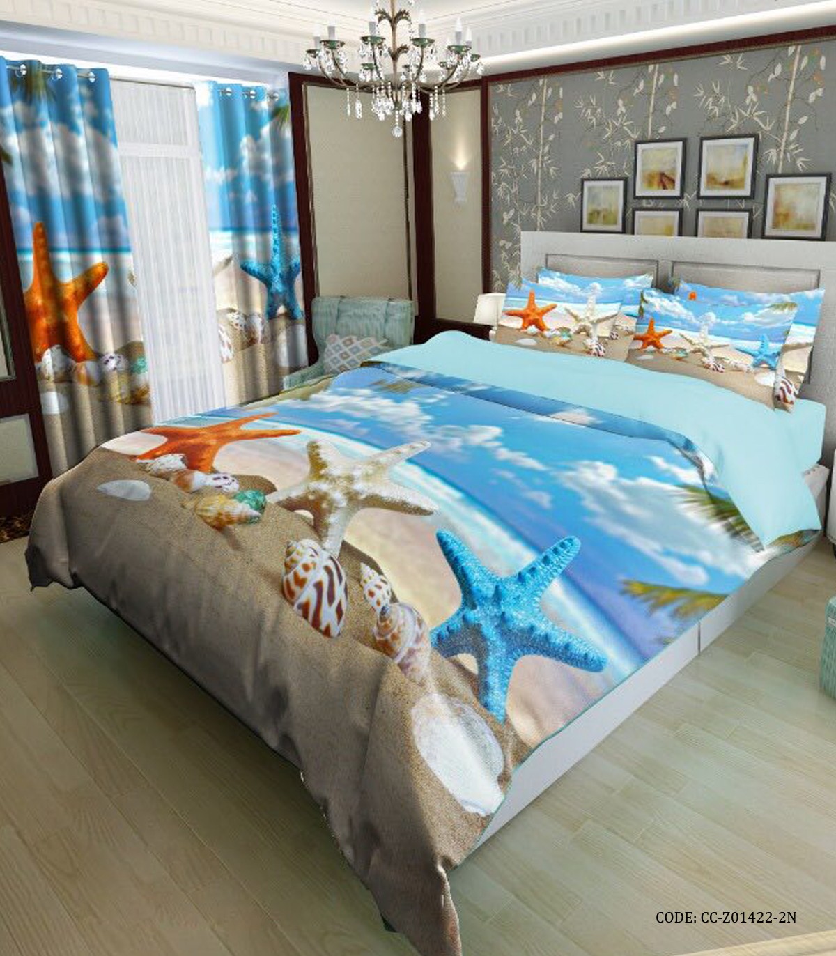 سرویس روتختی تم دریایی مدل ساحل و ستاره دریایی