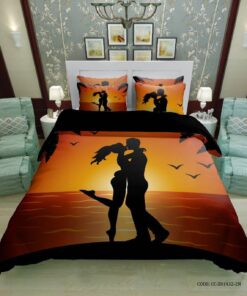 سرویس اسپرت لحاف دوختدار دو نفره و یک نفره طرح آغوش در غروب