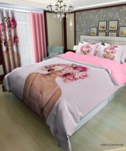 سرویس لحاف روتختی دو نفره و یک نفره طرح زن با تاج گل مدل آیما