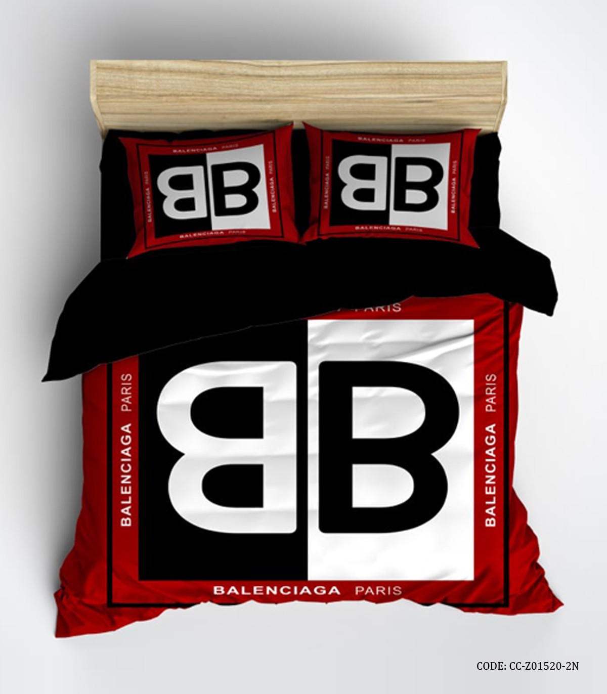 روتختی اسپرت پسرانه بزرگسال یک نفره و دو نفره مشکی قرمز طرح BALECIAGA PARIS
