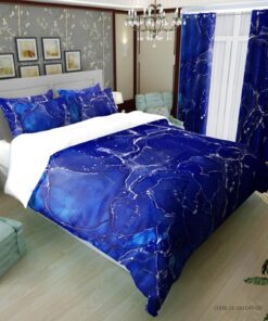 سرویس لحاف روتختی آبی کاربنی طرح قطره آب