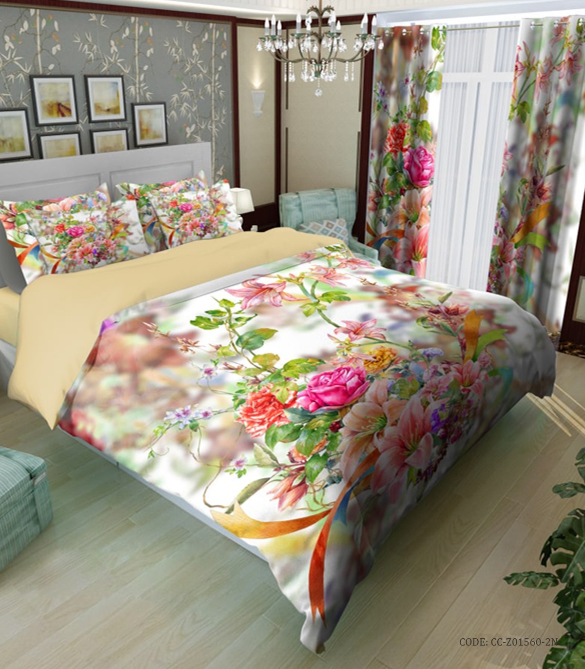 سرویس لحاف روتختی گل دار طرح نامریلا