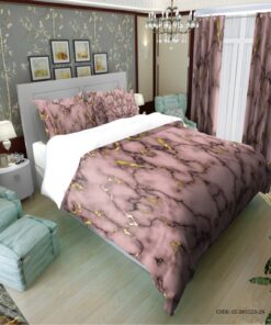 سرویس لحاف روتختی ساده طرح سنگ مرمر صورتی