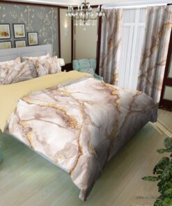 سرویس لحاف روتختی ساده طرح سنگ مرمر کرم