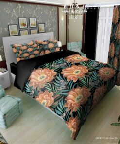 سرویس لحاف روتختی با گل نارنجی مدل شاران