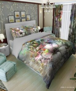 روتختی گل دار تم طوسی خاکستری مدل یانا