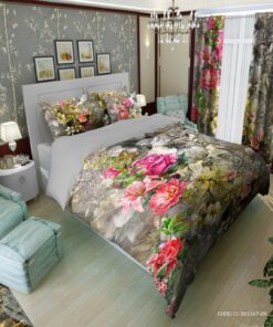 سرویس روتختی طوسی گل دار مدل آوان