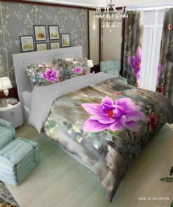 سرویس روتختی طوسی گل دار مدل آگرین