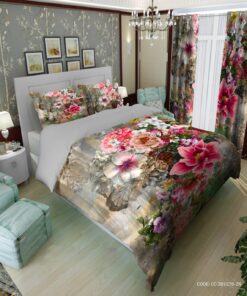 سرویس روتختی طوسی گل دار مدل آوین