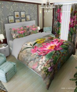 سرویس روتختی طوسی گل دار مدل سارو