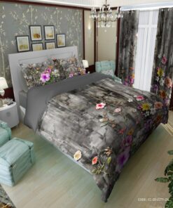 سرویس روتختی طوسی گل دار مدل سانا