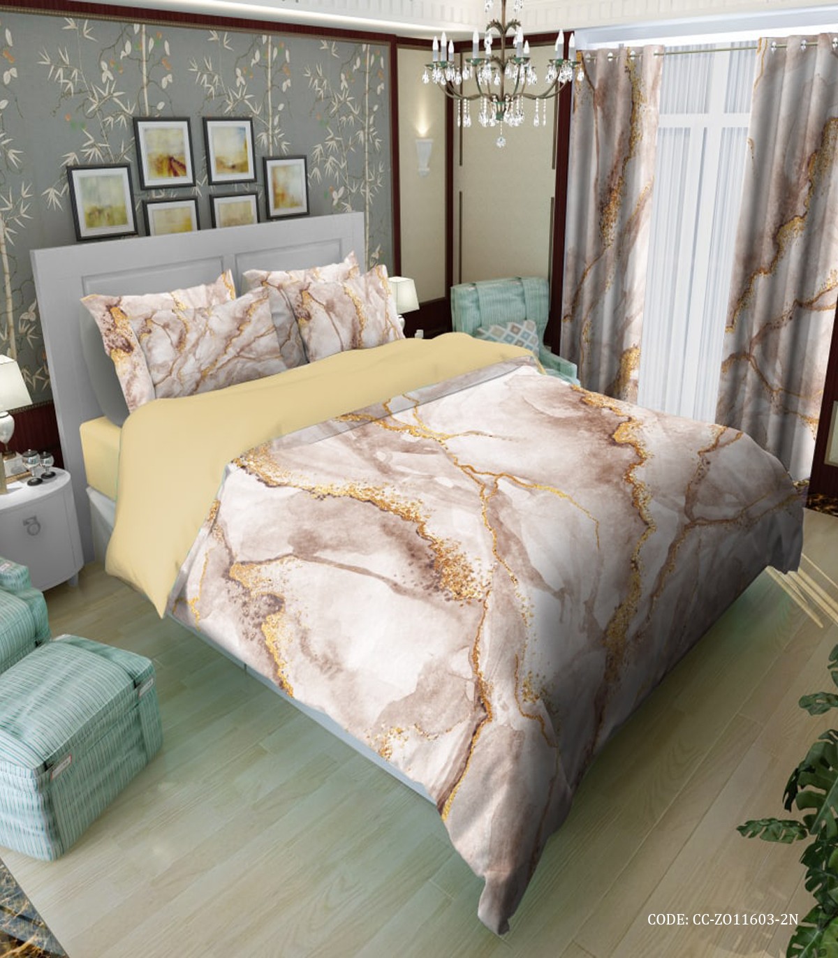 سرویس لحاف روتختی شیک و ساده طرح مرمر