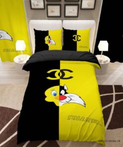 روتختی اسپرت کودک دخترانه و پسرانه طرح CHANEL زرد مشکی