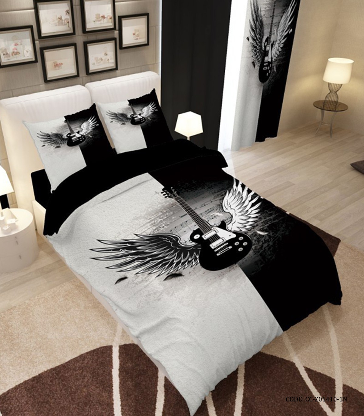 سرویس روتختی پسرانه با لحاف دوخت دار طرح گیتار