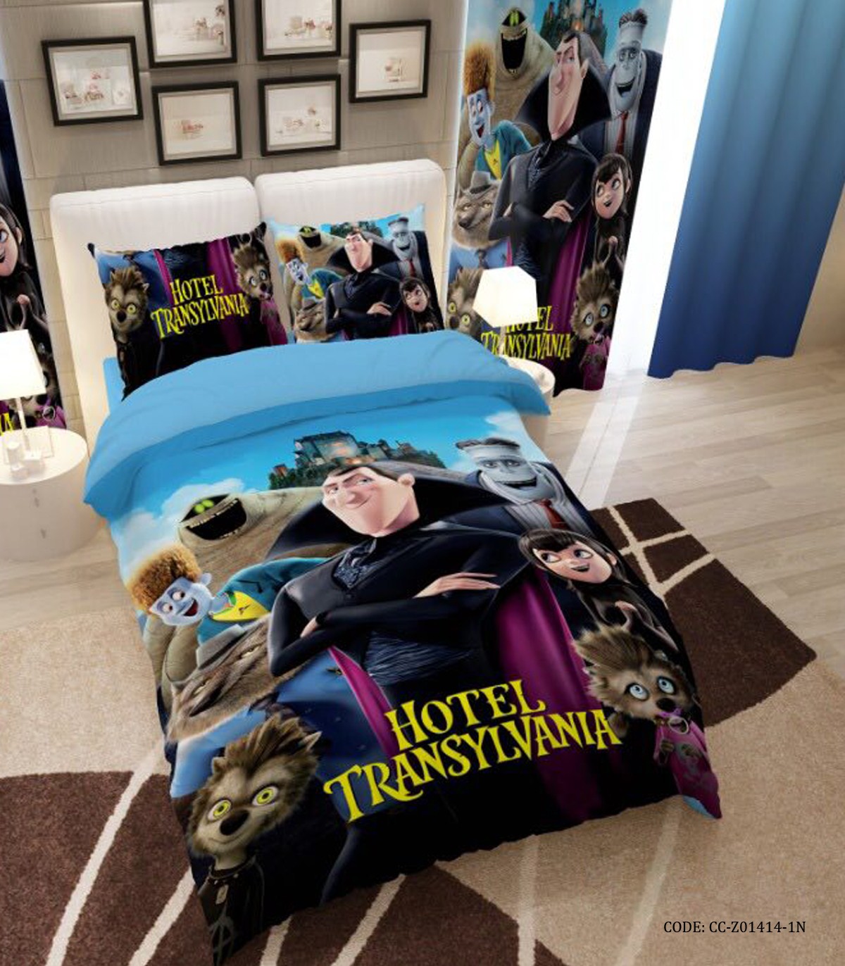 لحاف روتختی کودک دخترانه و پسرانه طرح هتل ترانسیلوانیا و دراکولا