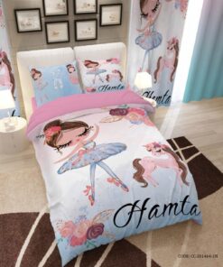 سرویس روتختی دخترانه طرح دختر با لباس چین دار مدل Hamta