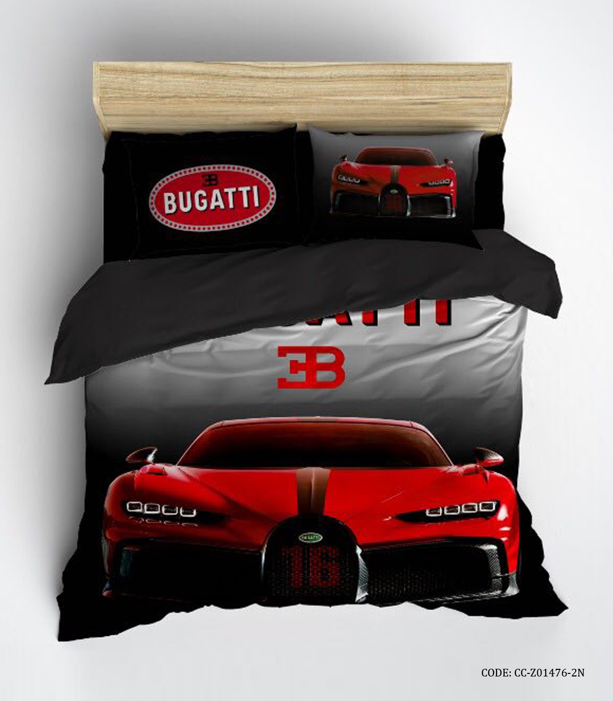 روتختی پسرانه مشکی قرمز طرح ماشین بوگاتی BUGATTI