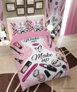 ست روتختی دخترانه نوجوان طرح لوازم آرایشی مدل Make Up Time