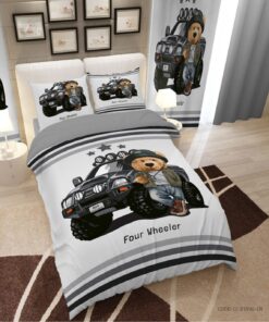 روتختی کودک پسرانه طرح ماشین و خرس پولو مدل Four Wheeler