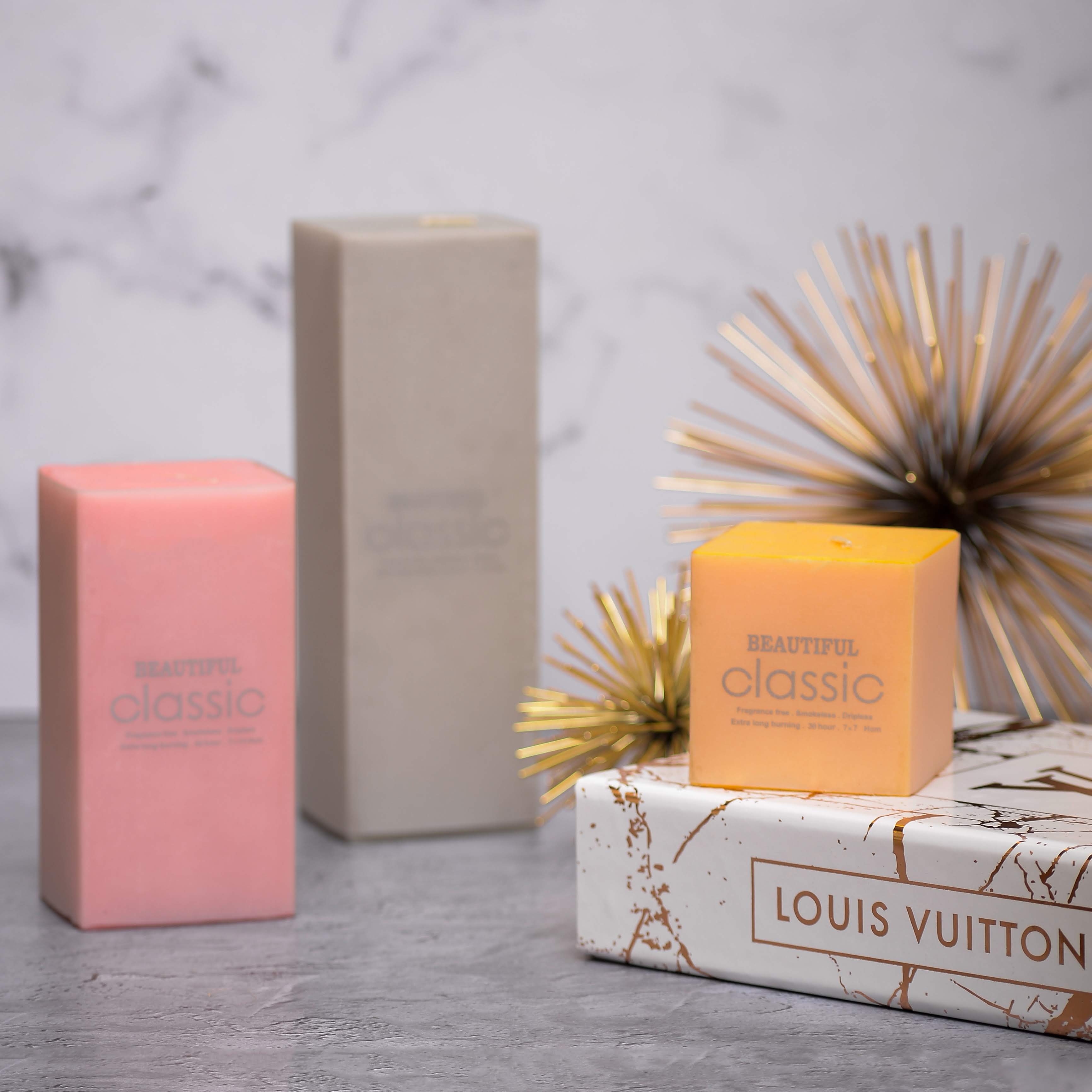 شمع مکعبی 7 سانتی گژک مجموعه سه عددی