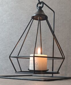 جاشمعی فلزی مشکی گژک مدل فانوسی