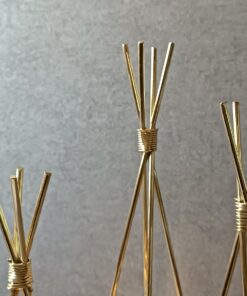 جاشمعی فلزی طلایی سه شعله گژک مدل سرخپوستی