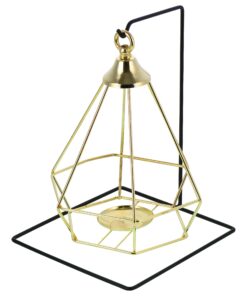 جاشمعی فلزی مشکی طلایی گژک مدل فانوسی