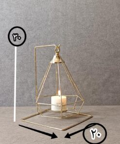 جاشمعی فلزی مشکی طلایی گژک مدل فانوسی