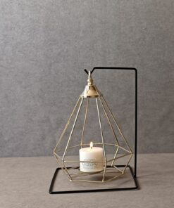 جاشمعی فلزی مشکی طلایی گژک مدل فانوسی