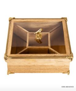 جعبه تی بگ و شکلات چوبی 5 خانه مدل آلیا