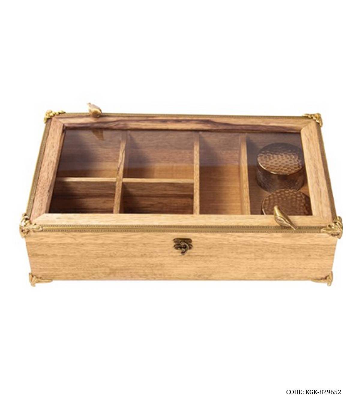 جعبه تی بگ و نسکافه چوبی لوکس 6 خانه مدل آریانا