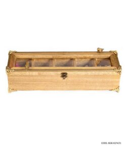 جعبه چوبی تی بگ لوکس 4 خانه مدل لیدیا